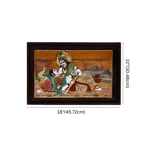 Mysore Inlay Rosewood Painting of Radha Krishna