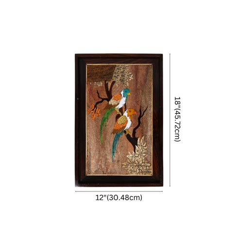 Mysore Inlay Rosewood Painting of Love Birds