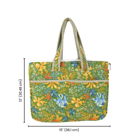 Forest Meadow Cotton Laptop Bag – Hand Block Print