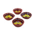 Set of 4 Blue Pottery Red color diyas