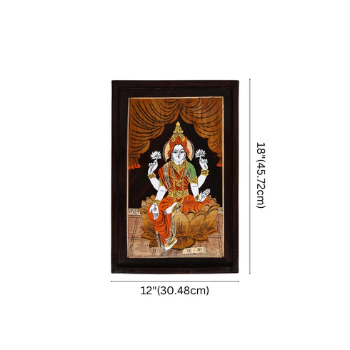 Wooden Mysore Inlay Painting of Goddess Lakshmi