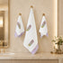 Purple Blossom Pure Cotton Waffle Hand and Bath Towel – Hand Block Print