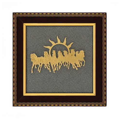 7 Horses Pyrite Frame for Career Growth