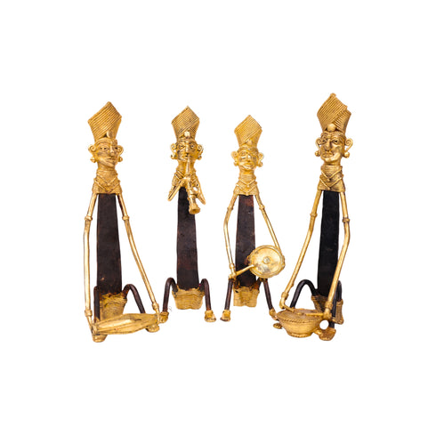 Dhokra Art Tribal Musicians - set of 4