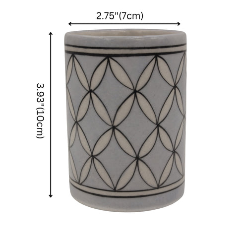 Blue Pottery greyish white Pen Holder