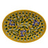 Blue Pottery Oval Plate - Yellow