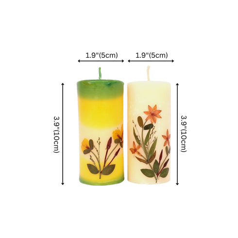 Eco-friendly Soy Wax Scented Pillar Candles - Set of 2
