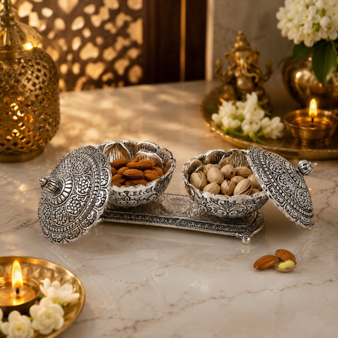 Timeless German Silver Twin Bowl Set