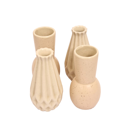 Abstract designed ceramic mini bud vase set (Set of 4)