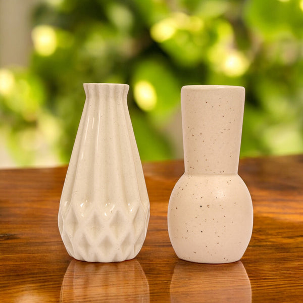 Abstract designed ceramic mini bud vase set (Set of 4)