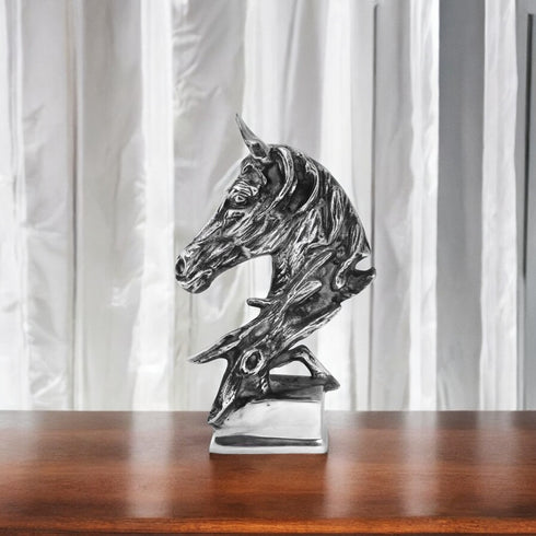 Aluminium Horse Head Statue for Home Decor