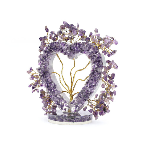 Amethyst Glass Heart Gemstone