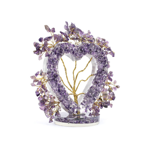 Amethyst Glass Heart Gemstone