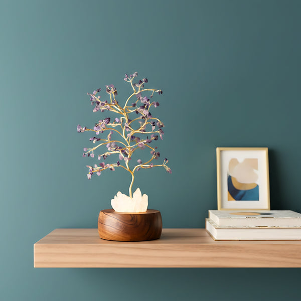 Amethyst Handcrafted Wish Tree Lamp 11.6 inch