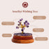 Amethyst wishing tree with features labeled on a beige background