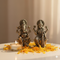 Antique Brass Ganesh and Lakshmi Idol (Pair) - Perfect for Home Temple