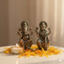 Antique Brass Ganesh and Lakshmi Idol (Pair) - Perfect for Home Temple