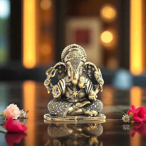 Antique Pure Brass Ganesha Idol – Home and Spiritual home décor