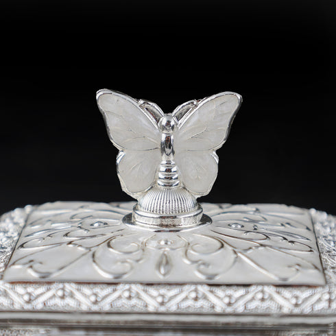 Artisan-made Butterfly Silver Plated Decorative Sugar pot