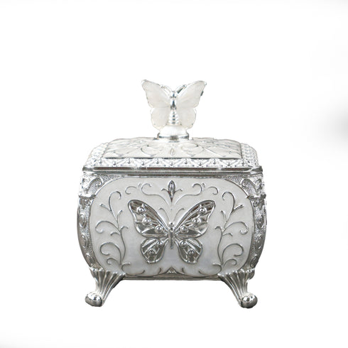 Artisan-made Butterfly Silver Plated Decorative Sugar pot