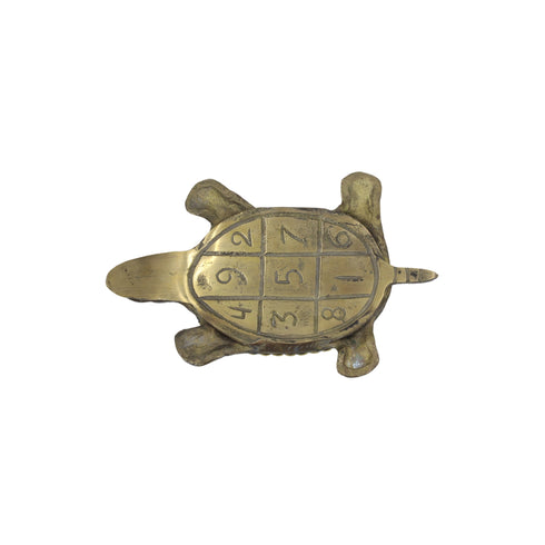 Artisan Brass Tortoise Showpiece with Stone Embellishments