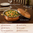 Artisanal Hammered Copper Serving Dish with Brass-Knobbed Lid