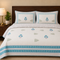 Azure Blue Floral Quilted Bed Cover and Pillow Cover – Hand Block Print