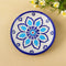 Blue Pottery Floral Pattern Decorative Plate—White & Blue—8”