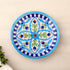 Blue Pottery Floral Pattern Decorative Plate—Cyan Blue—8”
