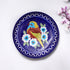 Handcrafted Blue Pottery Decorative Plate—Bird and Floral Pattern