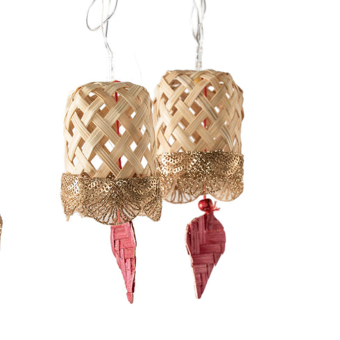 Beige Bell shaped Premium Handmade Bamboo String Fairy Light