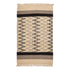 Beige and Black Handwoven Jawaja Durrie - Zig-Zag Pattern