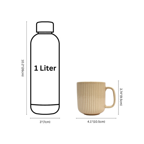 Beige colour Ceramic Coffee mug set