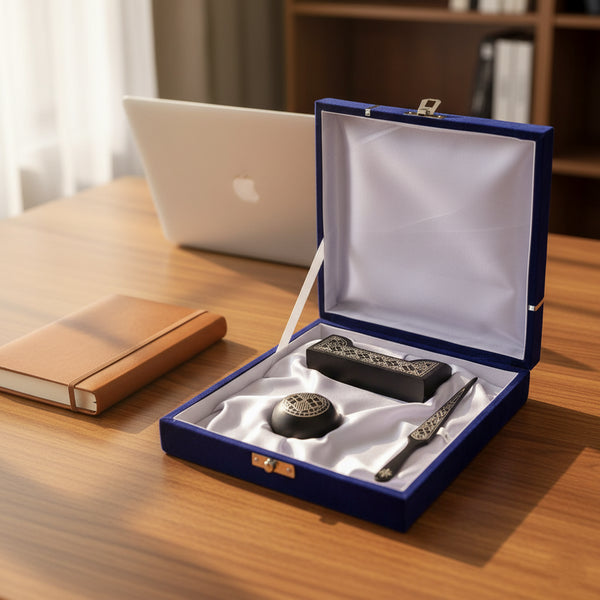 Bidri Art Corporate Gifting Box - Silver Inlay Work