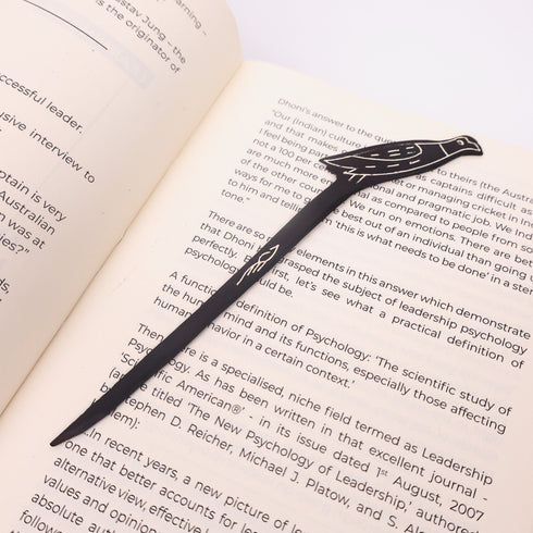 Black Bookmark - Bidri Art - Silver Inlay Work