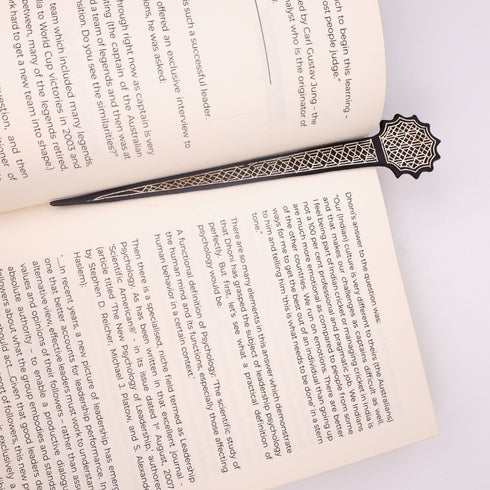 Black Bookmark - Bidri Art - Silver Inlay Work