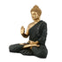 Black & Gold Meditating Buddha Statue – 14 Inch Handcrafted Spiritual Home Décor Figurine