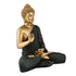 Black & Gold Meditating Buddha Statue – 14 Inch Handcrafted Spiritual Home Décor Figurine