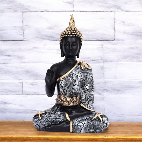 Black Lord Buddha Idol for Home Décor