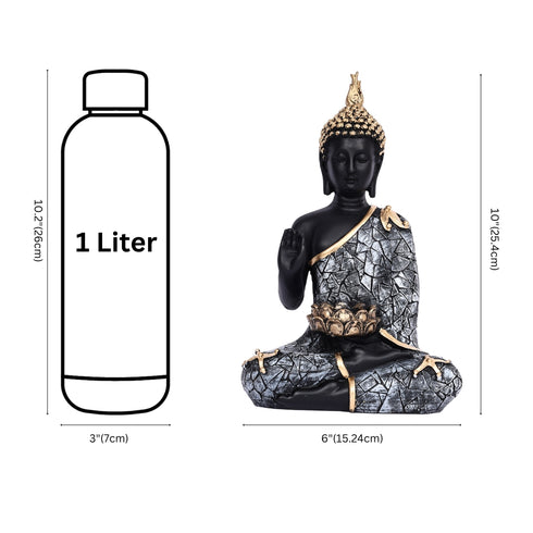 Black Lord Buddha Idol for Home Décor