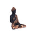 Black Matte Finish Lord Buddha Statue—Copper Drapery Details