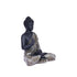 Black Matte Finish Lord Buddha Statue—Green and Grey Drapery Details