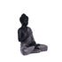Black Matte Finish Lord Buddha Statue—Greyish Brown Drapery Details