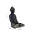 Black Matte Finish Lord Buddha Statue—Olive Green Drapery Details