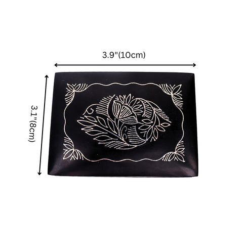 Black Multiutility Box - Bidri Art - Silver Inlay Work