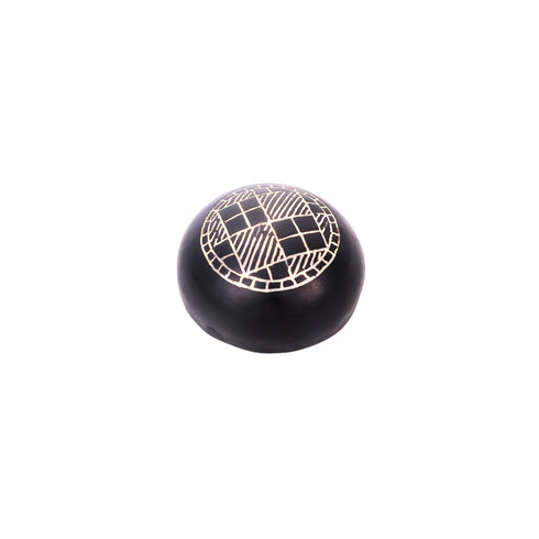Black Paperweight - Bidri Art - Silver Inlay Work
