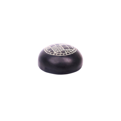 Black Paperweight - Bidri Art - Silver Inlay Work