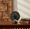 Black Peacock Showpiece - Bidri Art - Silver Inlay Work