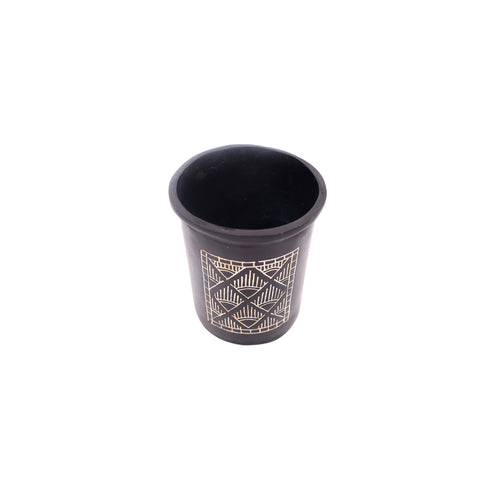 Black Pen Stand - Bidri Art - Silver Inlay Work