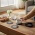 Black Tea Coasters - Bidri Art - Silver Inlay Work